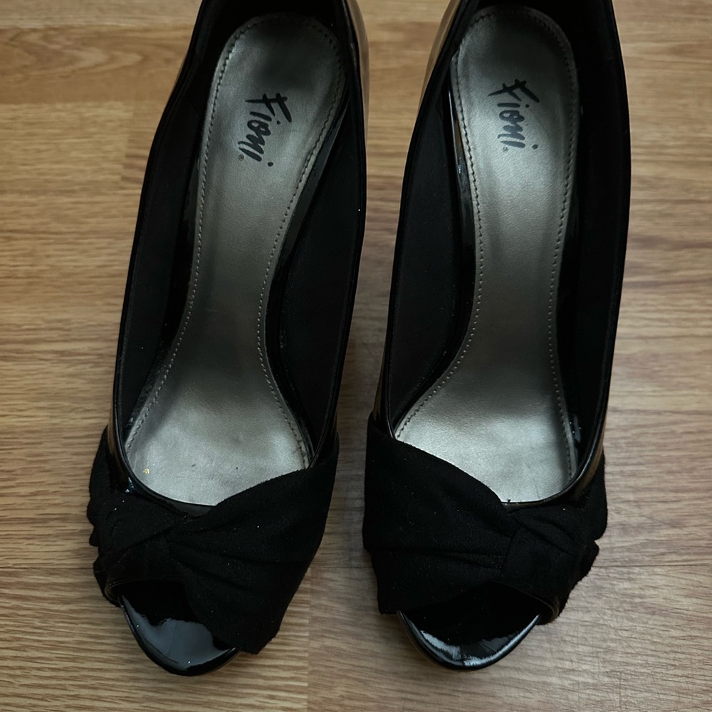 FIONI Clothing Elegant Black Peep Toe Heels